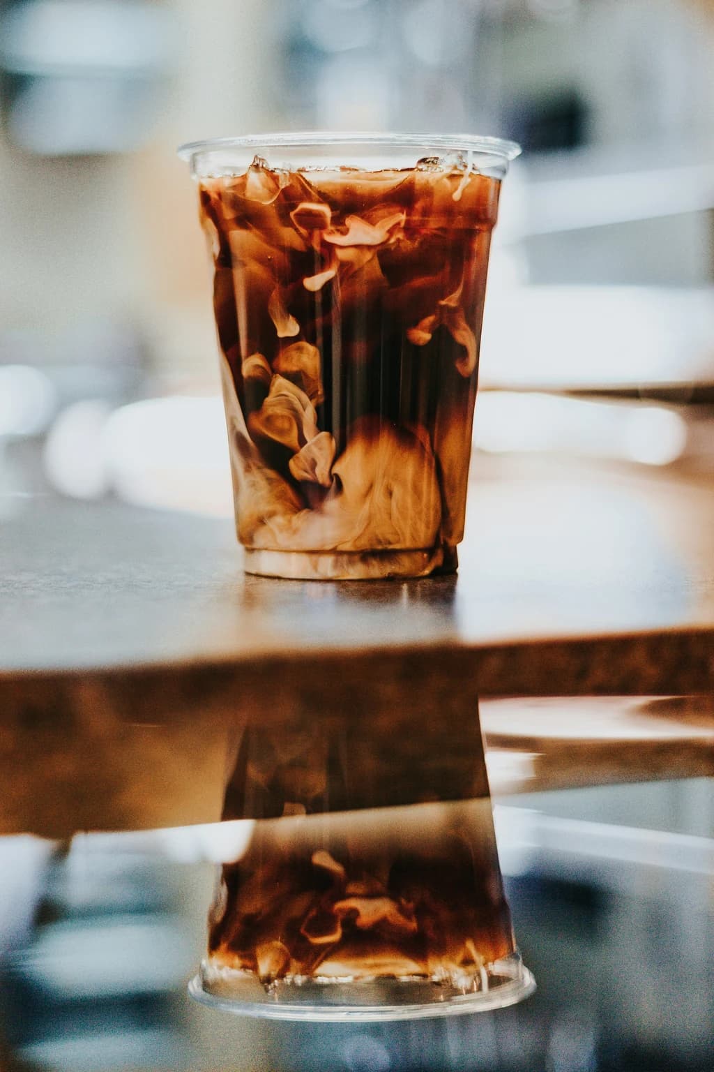 a cold brew coffee with milk on a counter