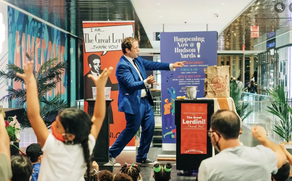 someone on stage doing magic